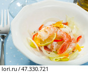 Seafood ceviche with shrimps. Стоковое фото, фотограф Яков Филимонов / Фотобанк Лори