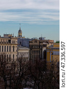 Здания чётной стороны площади Островского. Санкт-Петербург. Стоковое фото, фотограф Александр Селезнев / Фотобанк Лори