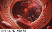 Exploration of Red Blood Cells Flowing Through Human Veins Showcasing Their Essential Role in the Circulatory System. Стоковое AI-видео, аниматор Оксана Медведева / Фотобанк Лори