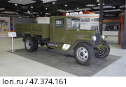 Грузовой автомобиль ЗиС-5В (УралЗиС-5В), экспонат музейно-выставочного центра автозавода "Урал. Город Миасс, Челябинская область. Редакционное фото, фотограф Алексей Иванов / Фотобанк Лори