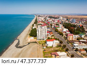 Black sea coast in Kobuleti city, Georgia. Стоковое фото, фотограф Яков Филимонов / Фотобанк Лори