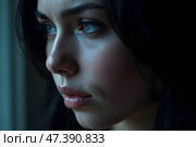 Грустная женщина. Стоковое AI-изображение, AI-художник Анна Рогалева / Фотобанк Лори