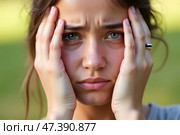 Грустная женщина. Стоковое AI-изображение, AI-художник Анна Рогалева / Фотобанк Лори