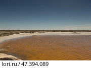Aral sea.Part of the dried-up Aral sea,salt marshes and industrial water near the city of Aralsk.Kazakhstan. Стоковое фото, фотограф Ольга Гордеева / Фотобанк Лори
