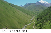 Summer landscape in Caucasus Mountains. Стоковое видео, видеограф Михаил Коханчиков / Фотобанк Лори