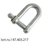 Скоба для якорных цепей из нержавеющей стали с винтовым штифтом. Stainless Steel Anchor Chains Shackles with Screw Pin on a white background. Стоковое фото, фотограф Татьяна Д / Фотобанк Лори