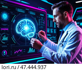 концепция искусственного интеллекта в медицине. Стоковое AI-изображение, AI-художник Руслан Лесков / Фотобанк Лори