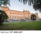 Aduana de Barcelona, old customs building designed by Sagnier i Villavecchia, 1902 in neoclassical style at Port Vell. Late afternoon. Barcelona, Catalonia, Spain, Europe. Стоковое фото, фотограф Mikhail Davidovich / Фотобанк Лори