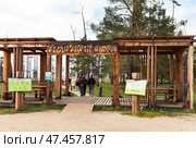 BAIKAL LAKE, OLKHON ISLAND, KHUZHIR VILLAGE, IRKUTSK REGION, RUSSIA - August 03, 2024: Tourists go for walk along ecological trail Saray Ring to sandy beach of Sarayskiy Bay on summer day. Редакционное фото, фотограф Виктория Катьянова / Фотобанк Лори