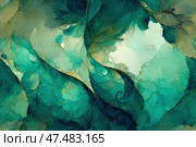 An abstract background of soft colors and textures, inspired by watercolor painting. Delicate shades of green and teal. Perfect backdrop for design and wallpaper. Generative AI. Стоковое AI-изображение, AI-художник Андрей Степанов / Фотобанк Лори