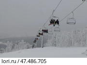 Горнолыжный курорт Губаха Пермский край. Редакционное фото, фотограф Sergey Rusanov / Фотобанк Лори