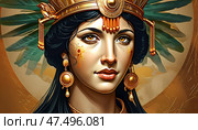 Goddess Aphrodite stands gloriously adorned in divine regalia, radiating love and beauty amidst a backdrop of ethereal light and lush greenery, captivating all who behold her Generative AI. Стоковое AI-изображение, AI-художник Юлия Петровская / Фотобанк Лори