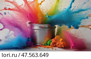 Explosion of colors in a bucket. Стоковое AI-видео, аниматор Ирина Старикова / Фотобанк Лори