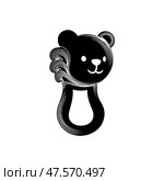 Cute lion-shaped teething toy in playful design. Стоковое AI-изображение, AI-художник KATERINA AI / Фотобанк Лори