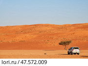 Drive by dunes. Wahiba Sands. Sultanate of Oman. Of road car. Редакционное фото, фотограф Знаменский Олег / Фотобанк Лори