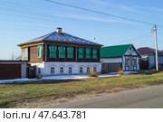 Старинные дома на улице 3-го Интернационала в поселке Мстёра. Стоковое фото, фотограф Сергей Овчинников / Фотобанк Лори
