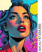 Векторный портрет женщины. Распродажа. Vector portrait of a woman. Sale. Стоковое AI-изображение, AI-художник Гер Олег / Фотобанк Лори