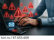 Спам атака на электронную почту. Стоковое AI-изображение, AI-художник Башкирова Анна / Фотобанк Лори