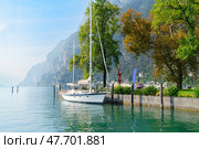 Riva del Garda port at Garda lake. Стоковое фото, фотограф Anastasy Yarmolovich / Фотобанк Лори