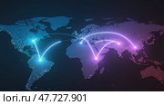 Global network connections illustrated with glowing lines. Стоковое AI-видео, аниматор KATERINA AI / Фотобанк Лори