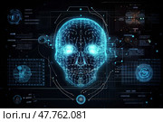 AI Artificial Intelligence Reshaping the Business, Science and Technology Landscape: Unveiling Potential of HUD and UI Interfaces. Стоковое AI-изображение, AI-художник Данила Большаков / Фотобанк Лори