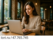 Работа за компьютером. Стоковое AI-изображение, AI-художник Дина Етова / Фотобанк Лори