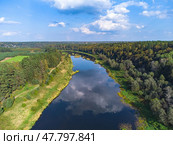 Вид сверху на реку Угра. Стоковое фото, фотограф Олег Спиридонов / Фотобанк Лори
