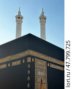 Kaaba close-up without people. Saudi Arabia, Mecca, November 24, 2024, Стоковое фото, фотограф Луиза Налимова / Фотобанк Лори