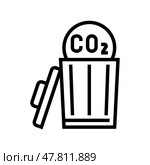 utilization carbon line icon vector illustration. Стоковая иллюстрация, иллюстратор Vectorwin / Фотобанк Лори
