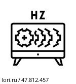 hz settings and test monitor line icon vector illustration. Стоковая иллюстрация, иллюстратор Vectorwin / Фотобанк Лори