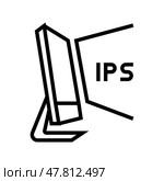 ips computer display line icon vector illustration. Стоковая иллюстрация, иллюстратор Vectorwin / Фотобанк Лори