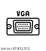 vga computer port line icon vector illustration. Стоковая иллюстрация, иллюстратор Vectorwin / Фотобанк Лори