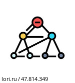 breadth first search bfs color icon vector illustration. Стоковая иллюстрация, иллюстратор Vectorwin / Фотобанк Лори