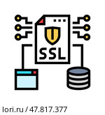 ssl secure sockets layer seo color icon vector illustration. Стоковая иллюстрация, иллюстратор Vectorwin / Фотобанк Лори