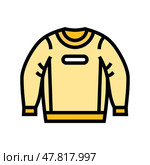 crewneck sweatshirt streetwear cloth fashion color icon vector illustration. Стоковая иллюстрация, иллюстратор Vectorwin / Фотобанк Лори