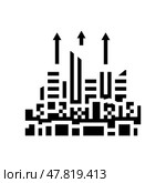 urban sprawl cyberpunk glyph icon vector illustration. Стоковая иллюстрация, иллюстратор Vectorwin / Фотобанк Лори