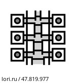 ductwork ventilation color icon vector illustration. Стоковая иллюстрация, иллюстратор Vectorwin / Фотобанк Лори