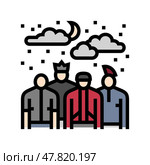 nightlife goth subculture color icon vector illustration. Стоковая иллюстрация, иллюстратор Vectorwin / Фотобанк Лори