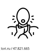 choking household injury accident line icon vector illustration. Стоковая иллюстрация, иллюстратор Vectorwin / Фотобанк Лори