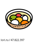 winter solstice chinese holiday color icon vector illustration. Стоковая иллюстрация, иллюстратор Vectorwin / Фотобанк Лори