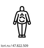 metabolic syndrome obesity overweight line icon vector illustration. Стоковая иллюстрация, иллюстратор Vectorwin / Фотобанк Лори