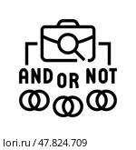 boolean search recruitment business work job line icon vector illustration. Стоковая иллюстрация, иллюстратор Vectorwin / Фотобанк Лори