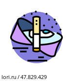 faster than light travel unsolved mystery color icon vector illustration. Стоковая иллюстрация, иллюстратор Vectorwin / Фотобанк Лори