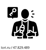 keynote speaker virtual conference glyph icon vector illustration. Стоковая иллюстрация, иллюстратор Vectorwin / Фотобанк Лори