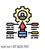 workforce planning business process color icon vector illustration. Стоковая иллюстрация, иллюстратор Vectorwin / Фотобанк Лори