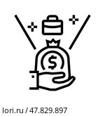 budgeting business process line icon vector illustration. Стоковая иллюстрация, иллюстратор Vectorwin / Фотобанк Лори