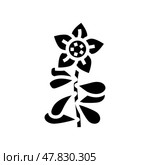 brahmi ayurvedic herb glyph icon vector illustration. Стоковая иллюстрация, иллюстратор Vectorwin / Фотобанк Лори