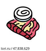 helminth meat parasite color icon vector illustration. Стоковая иллюстрация, иллюстратор Vectorwin / Фотобанк Лори