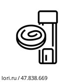 detection test worm parasite line icon vector illustration. Стоковая иллюстрация, иллюстратор Vectorwin / Фотобанк Лори