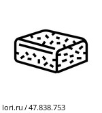 tempeh vegan food line icon vector illustration. Стоковая иллюстрация, иллюстратор Vectorwin / Фотобанк Лори